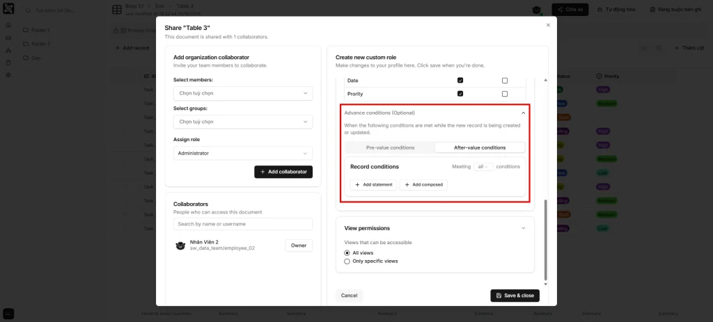 After value (Giá trị sau): Giá trị của bản ghi sau khi chỉnh sửa. 