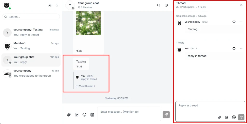 Thread (chuỗi thảo luận) trong Inforact Chat giúp quản lý thảo luận hiệu quả bằng cách chia nhỏ các chủ đề, tránh trôi tin nhắn và không làm loãng nhóm chat chung.