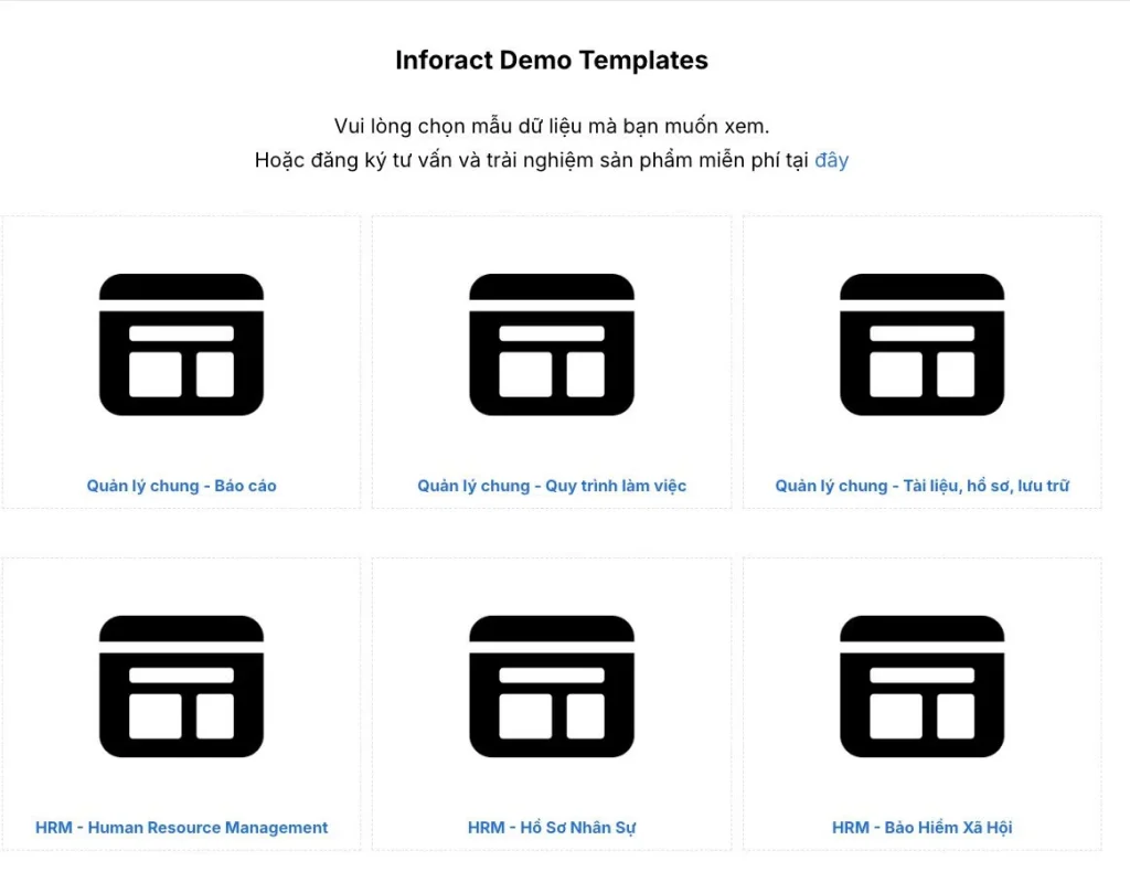 Tích hợp 100+ mẫu Template báo cáo cho doanh nghiệp đa ngành trong Inforact Data