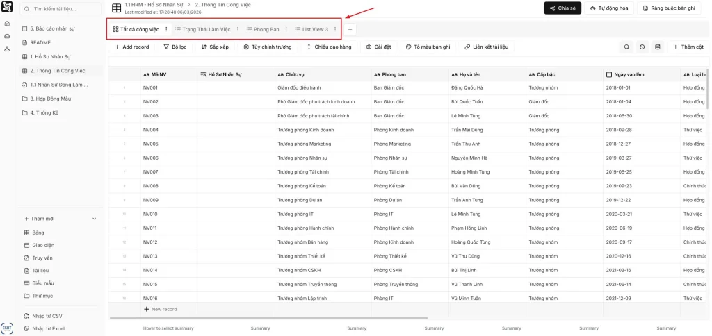 Tính năng Share View trên Inforact cho phép bạn xem dữ liệu theo cách bạn muốn
