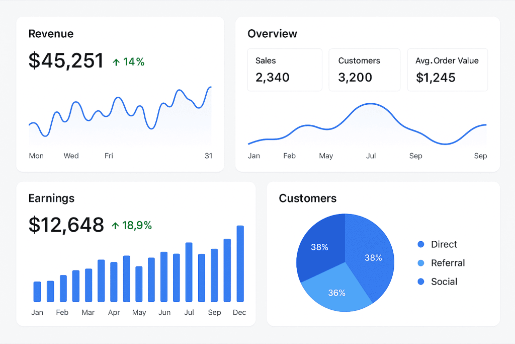 Đọc dashboard hiệu quả bắt đầu bằng việc hiểu bối cảnh qua tiêu đề và bộ lọc, sau đó tập trung vào các KPI chính, xu hướng, và so sánh dữ liệu.