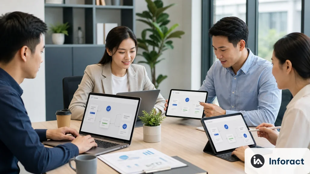 Quy trình phê duyệt điện tử cho doanh nghiệp SME với logo Inforact