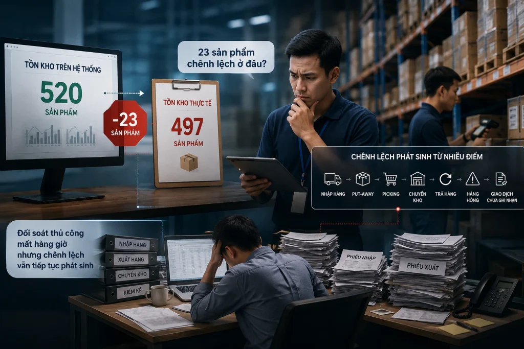 Xử lý chênh lệch hàng tồn kho không nên chỉ là “đếm lại và sửa số”. Doanh nghiệp cần tìm được nguyên nhân và kiểm soát được điểm phát sinh sai lệch.