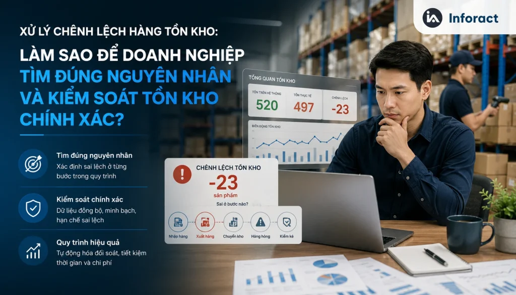 Xử lý chênh lệch hàng tồn kho: Làm sao để doanh nghiệp tìm đúng nguyên nhân và kiểm soát tồn kho chính xác?